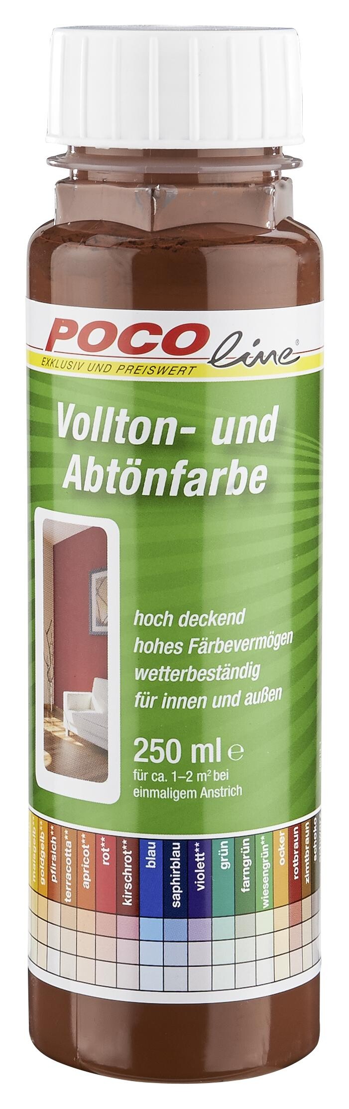 POCOline Vollton- und Abtönfarbe schoko ca. 0,25 l