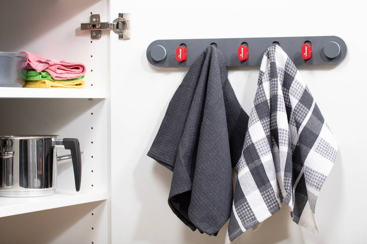 Vileda Klebeleiste grau Kunststoff B/H/L: ca. 6,5x3,8x43,2 cm