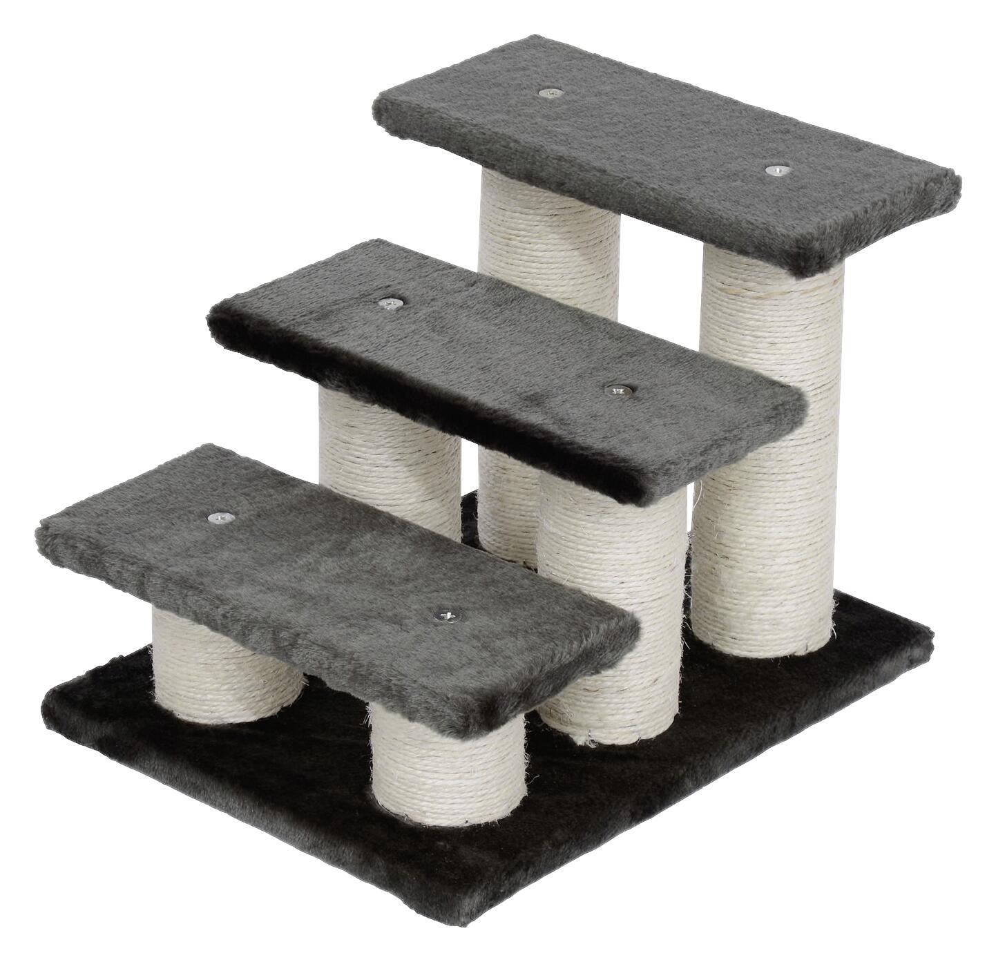 PawHut Katzentreppe grau Spanplatte B/H/L: ca. 35x34x45 cm