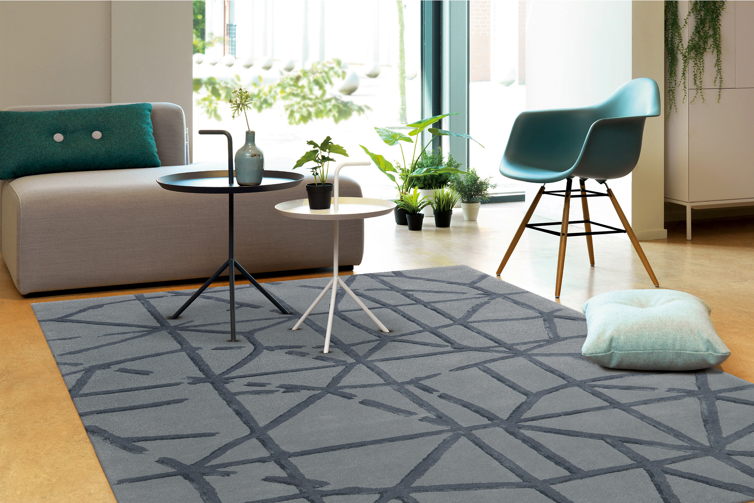 Arte Espina Kurzflorteppich Satin 8063 grau B/L: ca. 120x180 cm