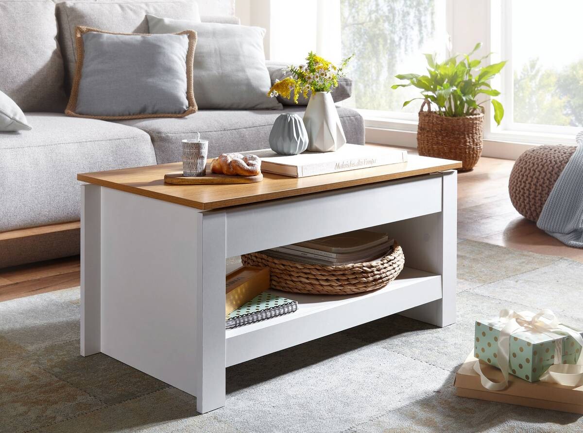 Wohnling Couchtisch weiß B/H/T: ca. 47x45x85 cm