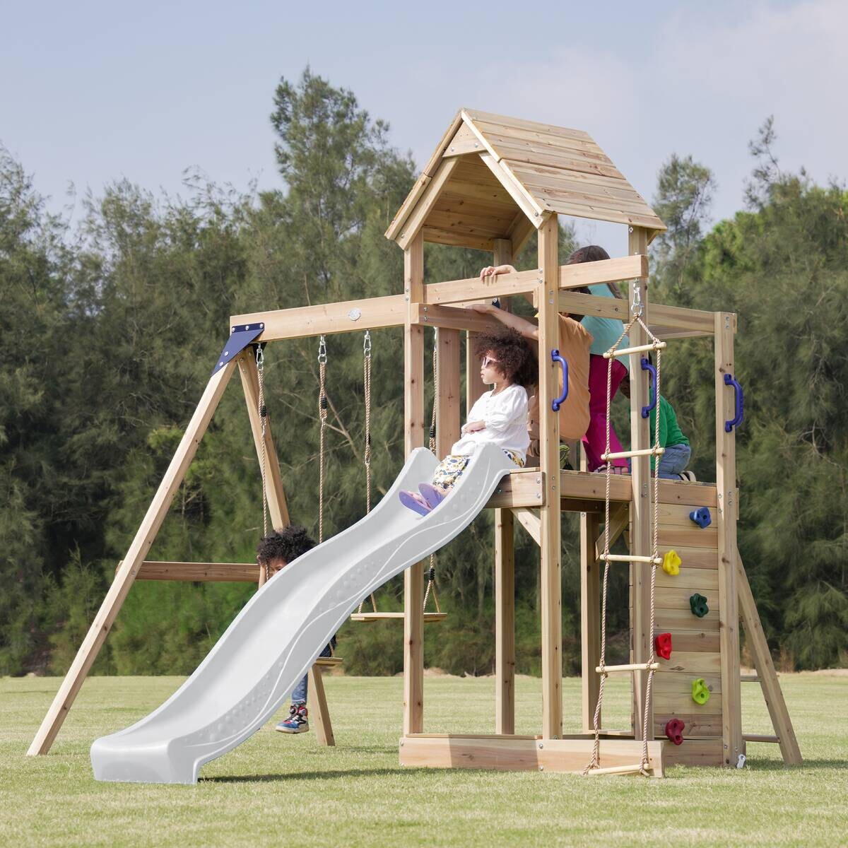 AXI Spielturm Moos braun B/H/L: ca. 342x267x375 cm