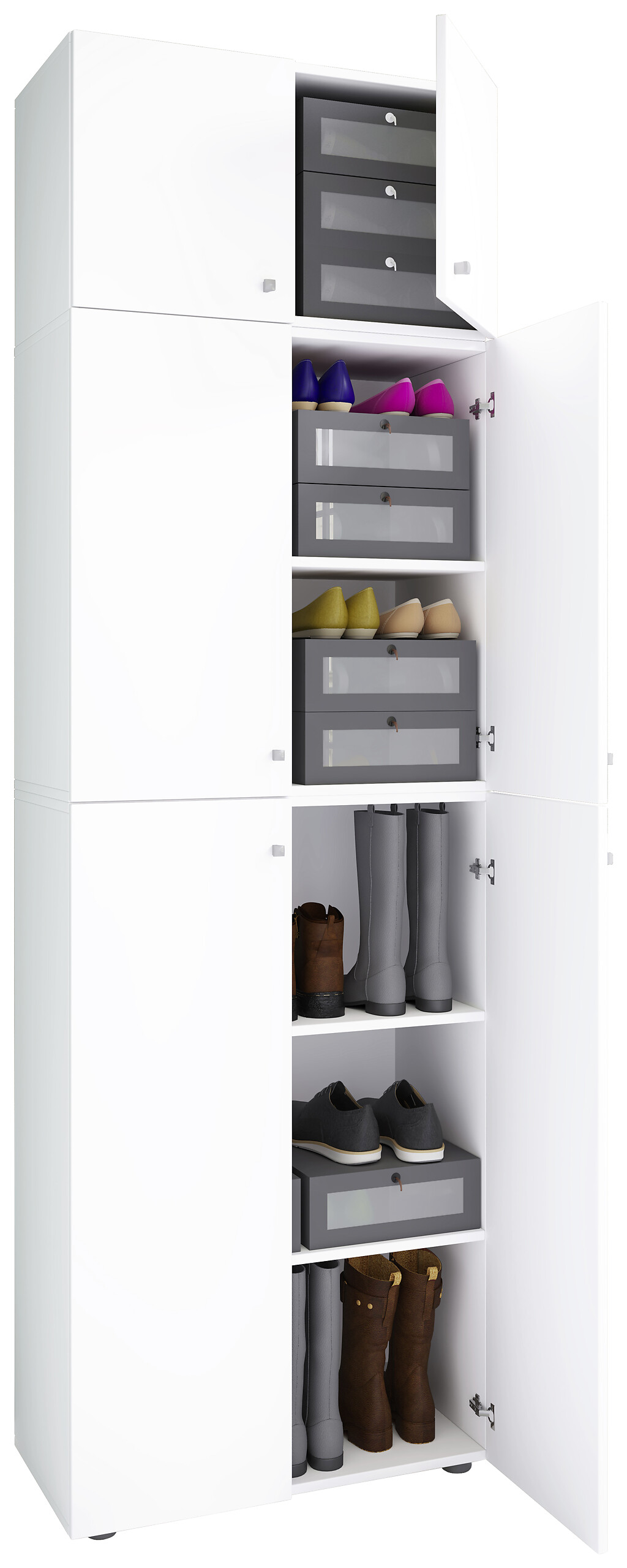 Schuhschrank Lona weiß B/H/T: ca. 70x223x39 cm