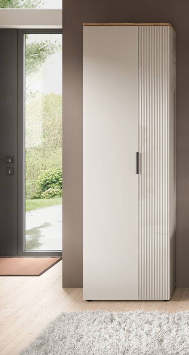 Garderobenschrank Slide Kaschmirgrau Nachbildung Evoke Oak Nachbildung B/H/T: ca. 60x195x36 cm