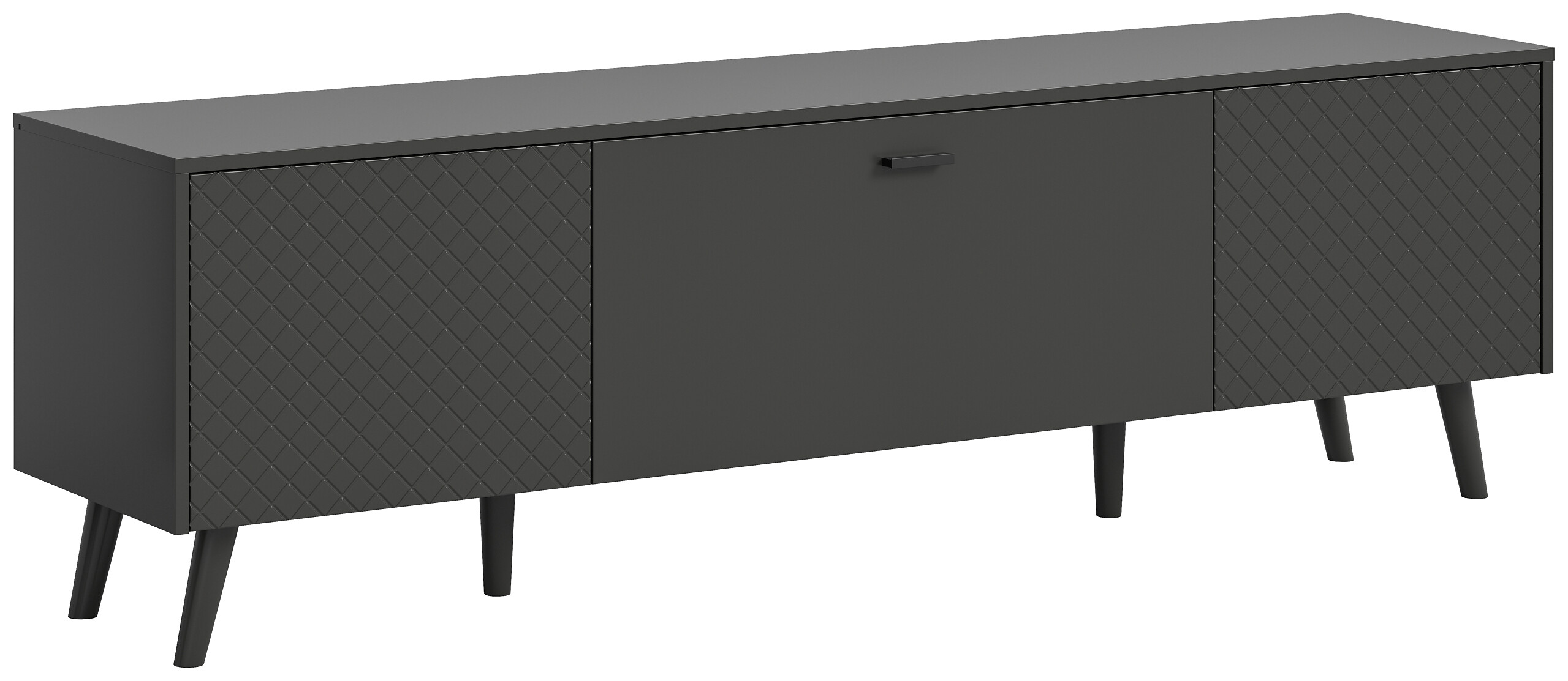 Lowboard LINEA grau schwarz B/H/T: ca. 185x55x40 cm