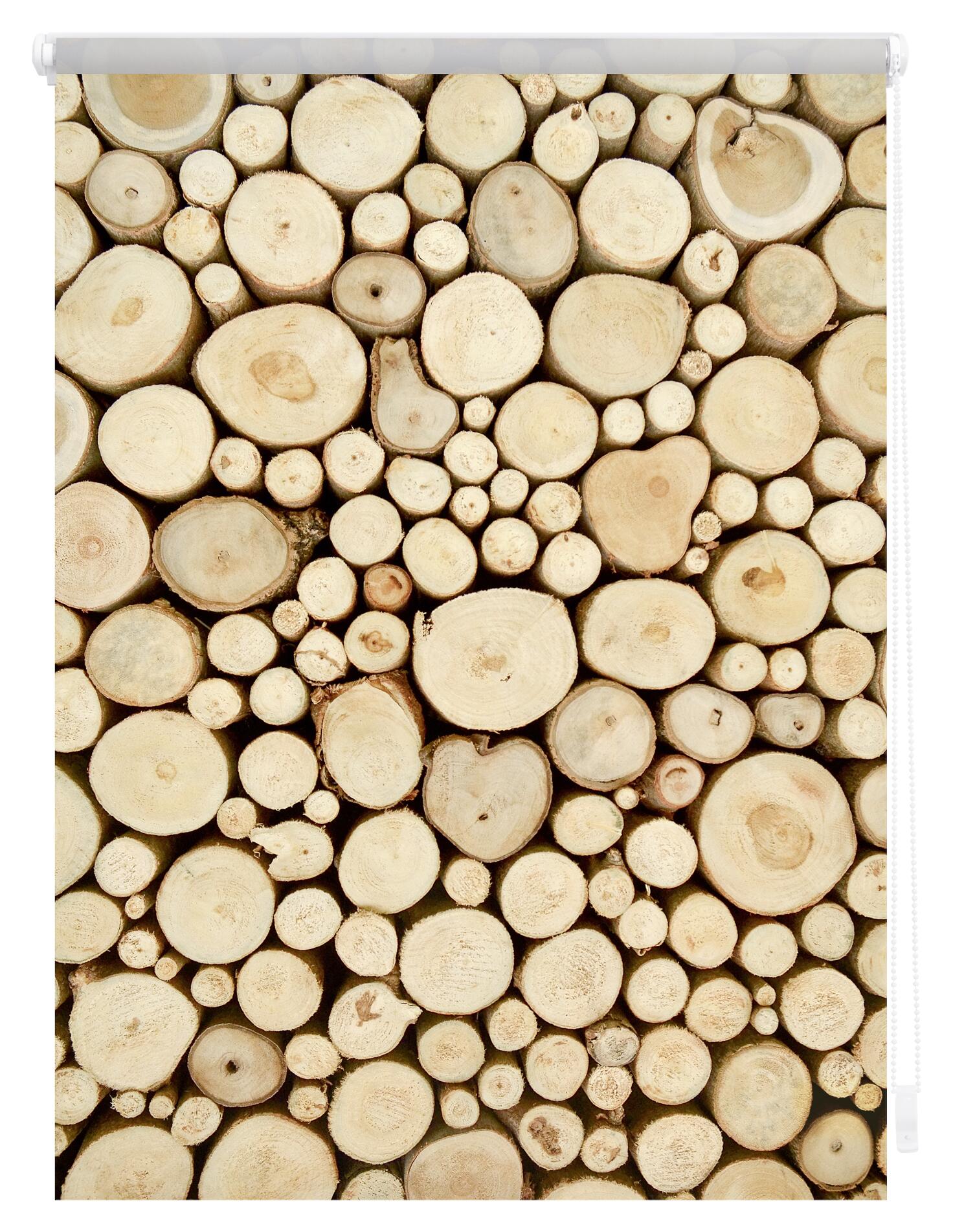 LICHTBLICK Rollo Holzstapel braun B/L: ca. 100x150 cm
