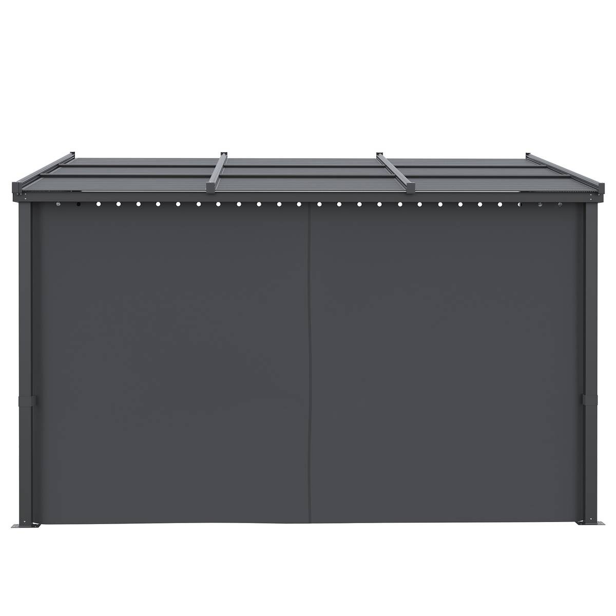 Outsunny Pergola mit Schiebeelementen grau Polyester B/H/L: ca. 255x242x365 cm