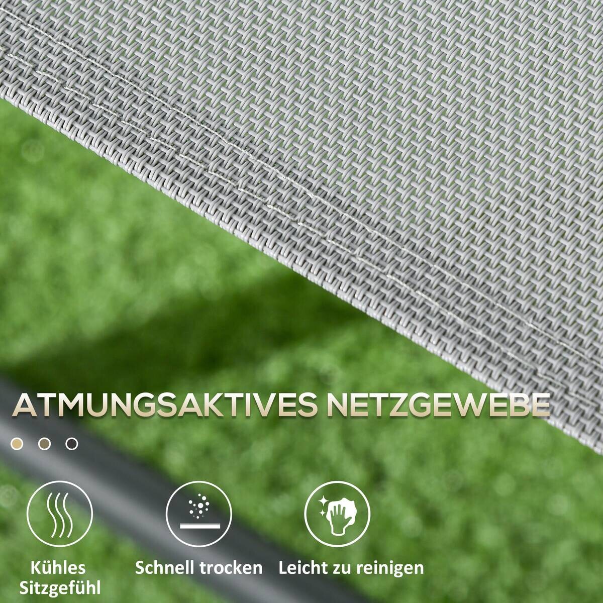 Outsunny Bistro-Set hellgrau Mesh B/H/L: ca. 64x93x53,5 cm