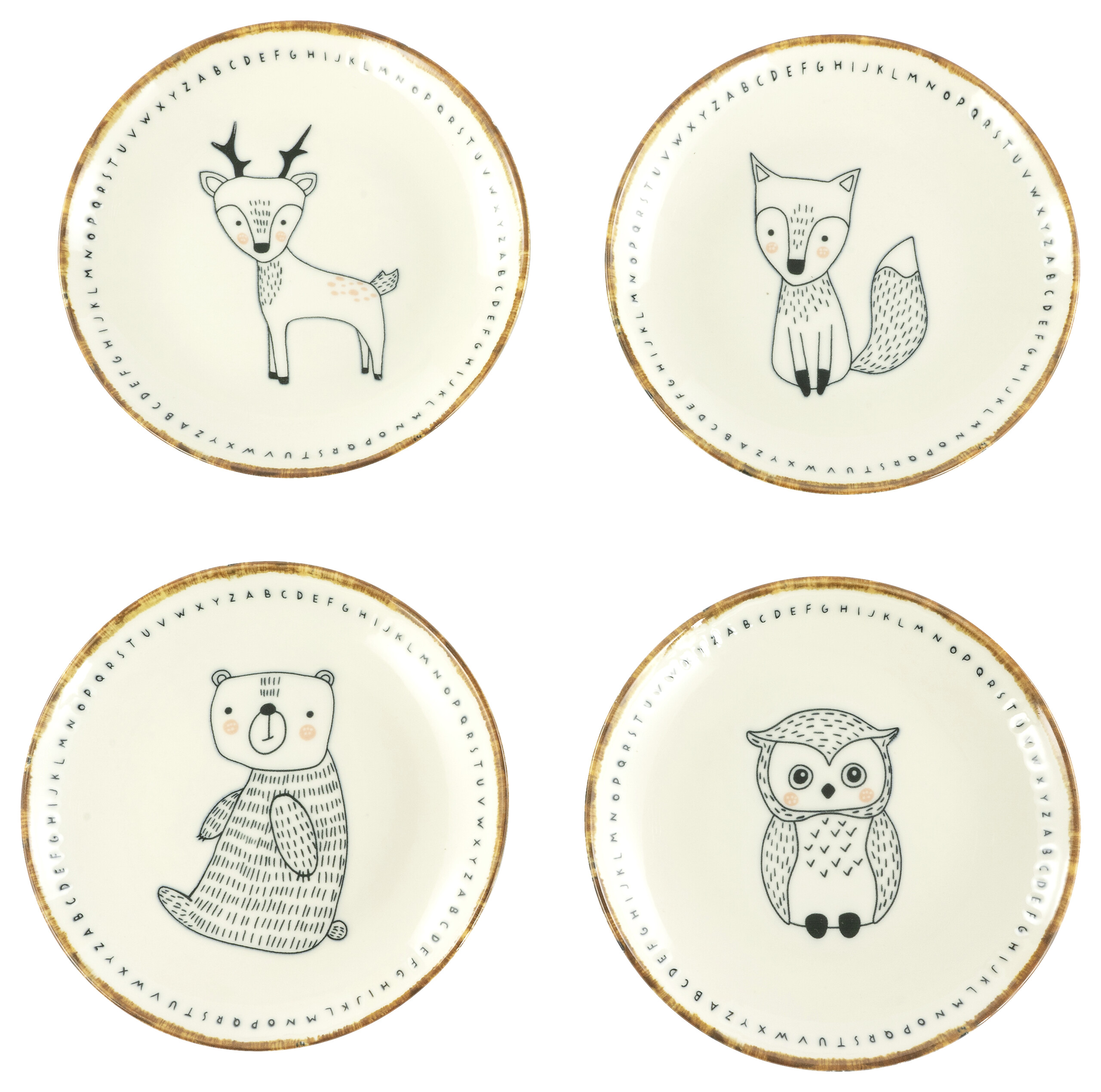 CreaTable Tellerset Freunde des Waldes braun Steinzeug D: ca. 21 cm CreaTable Tellerset Freunde des Waldes braun Steinzeug D: ca. 21 cm