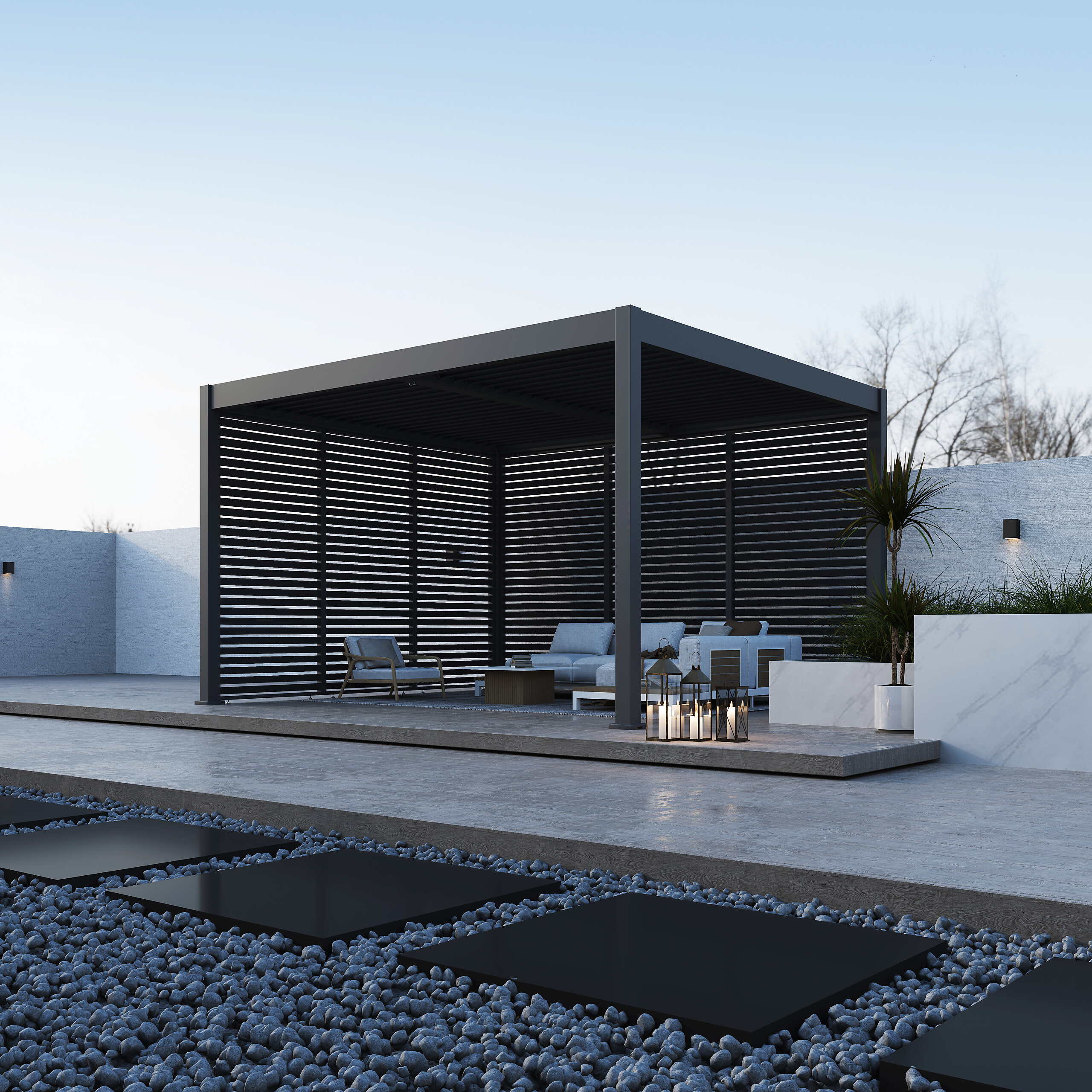 Paragon Outdoor Lamellen-Sichtschutz Grand Tuscan grau Aluminium B/H: ca. 135x234 cm