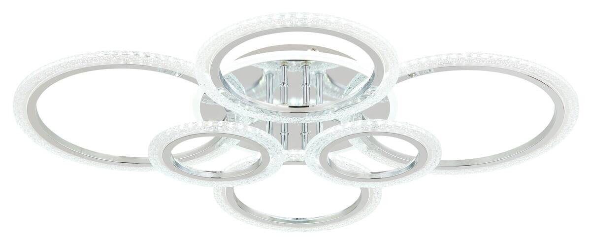 GLOBO LED-Deckenleuchte Chrom klar Kunststoff Metall B/H/L: ca. 60,5x11,5x78 cm 1 Brennstellen