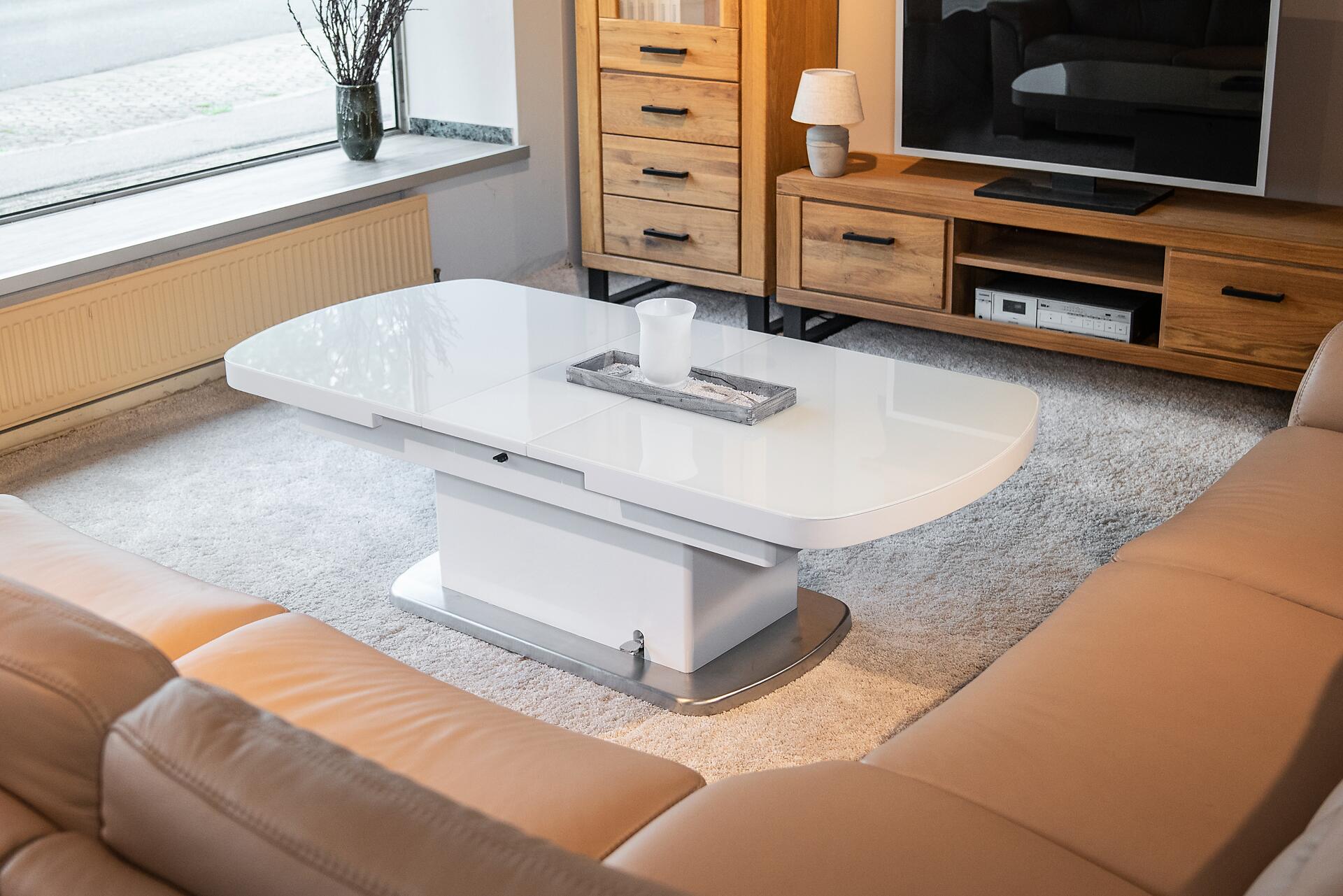 Couchtisch Levi weiß MDF B/H/T: ca. 135x50x75 cm