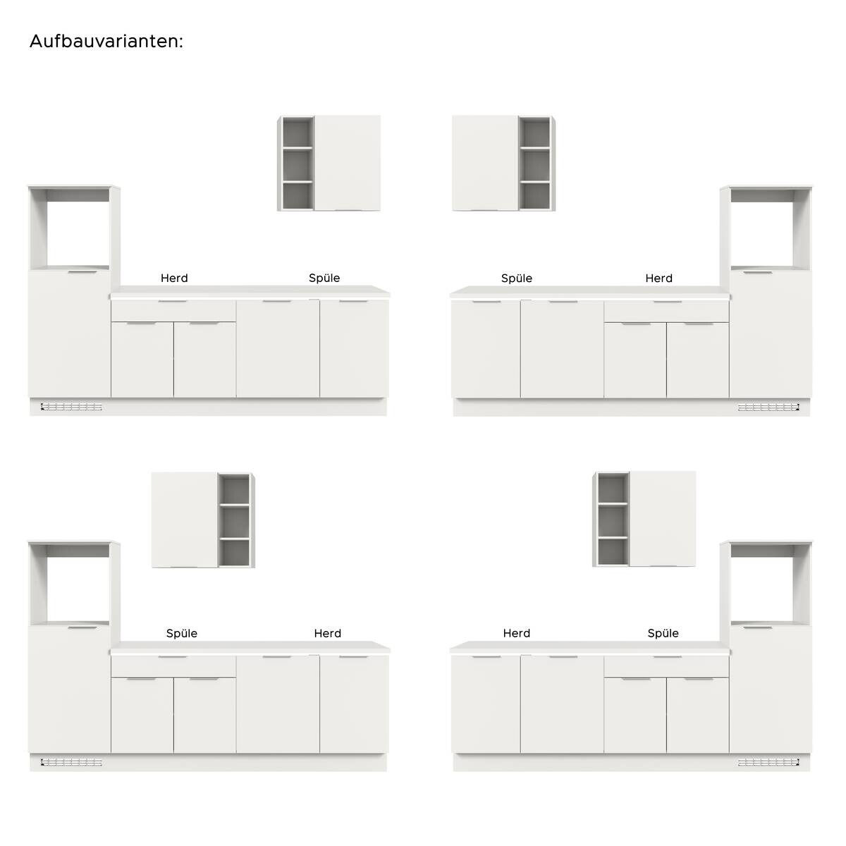 xonox.home Küchenblock Charly weiß B/H/T: ca. 260x222x60 cm