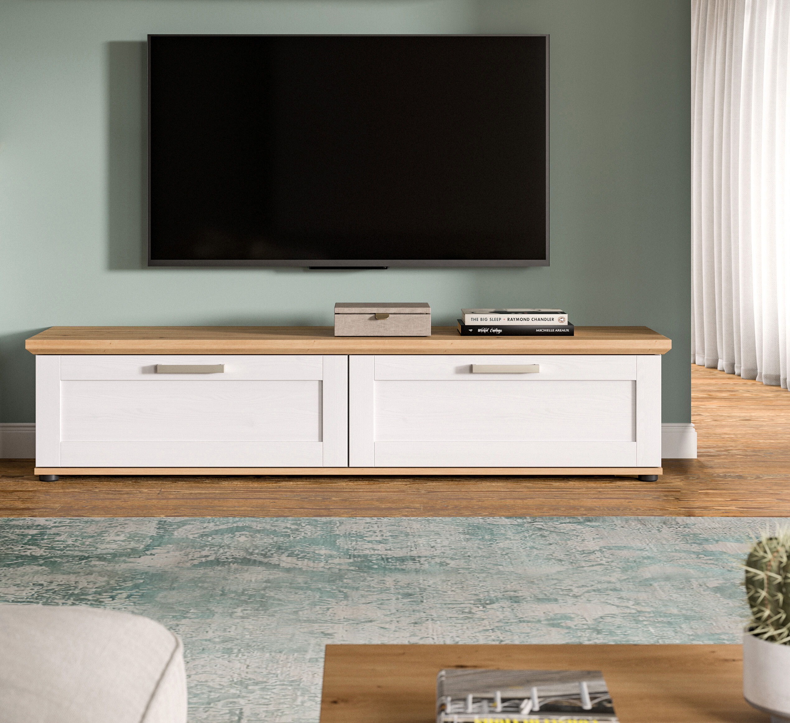 Lowboard VERONA Lärche Nachbildung Eiche Nachbildung B/H/T: ca. 164x37x40 cm Lowboard VERONA Lärche Nachbildung Eiche Nachbildung B/H/T: ca. 164x37x40 cm