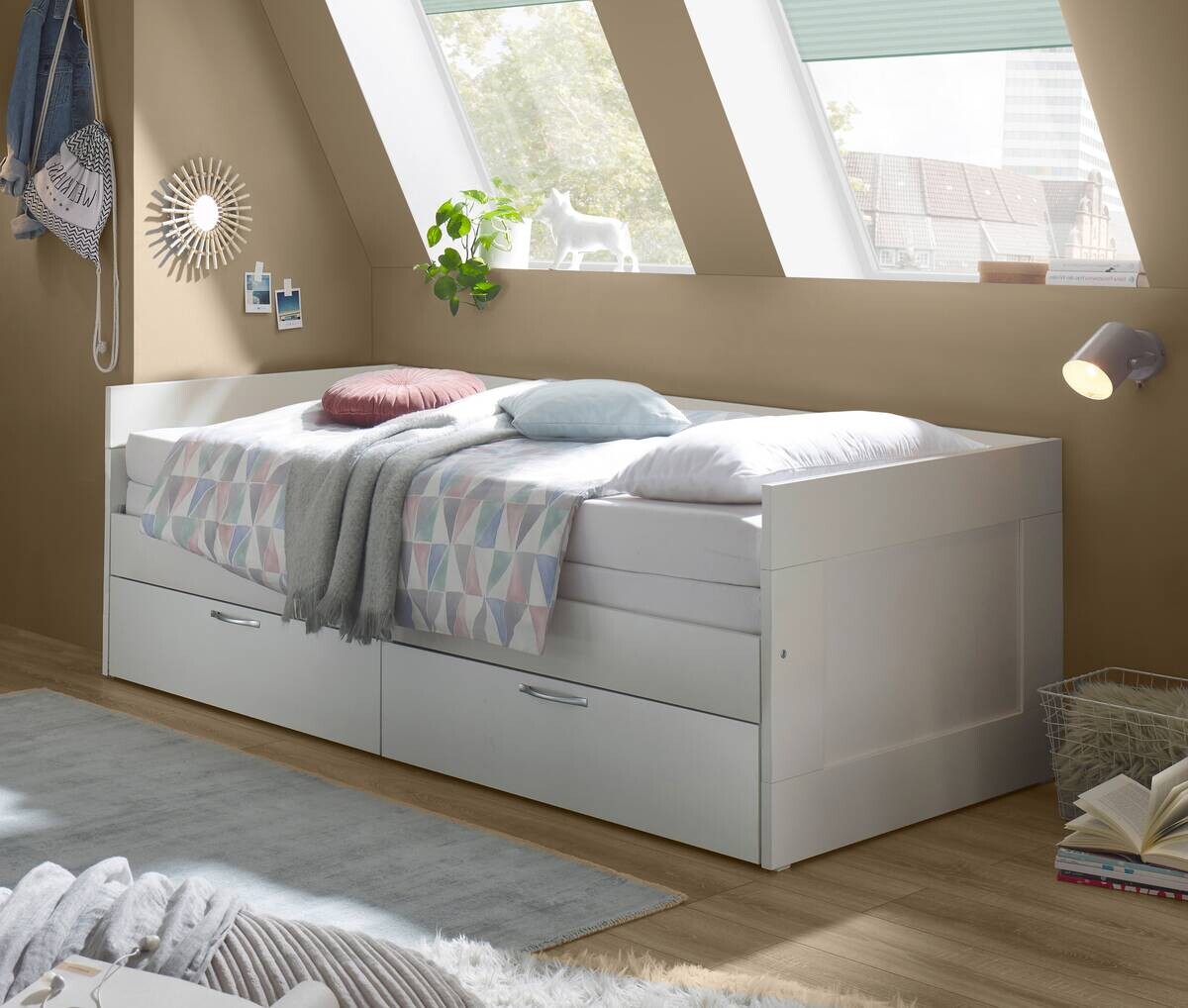 Funktionsbett weiß Liegefläche B/L: ca. 90x200 cm