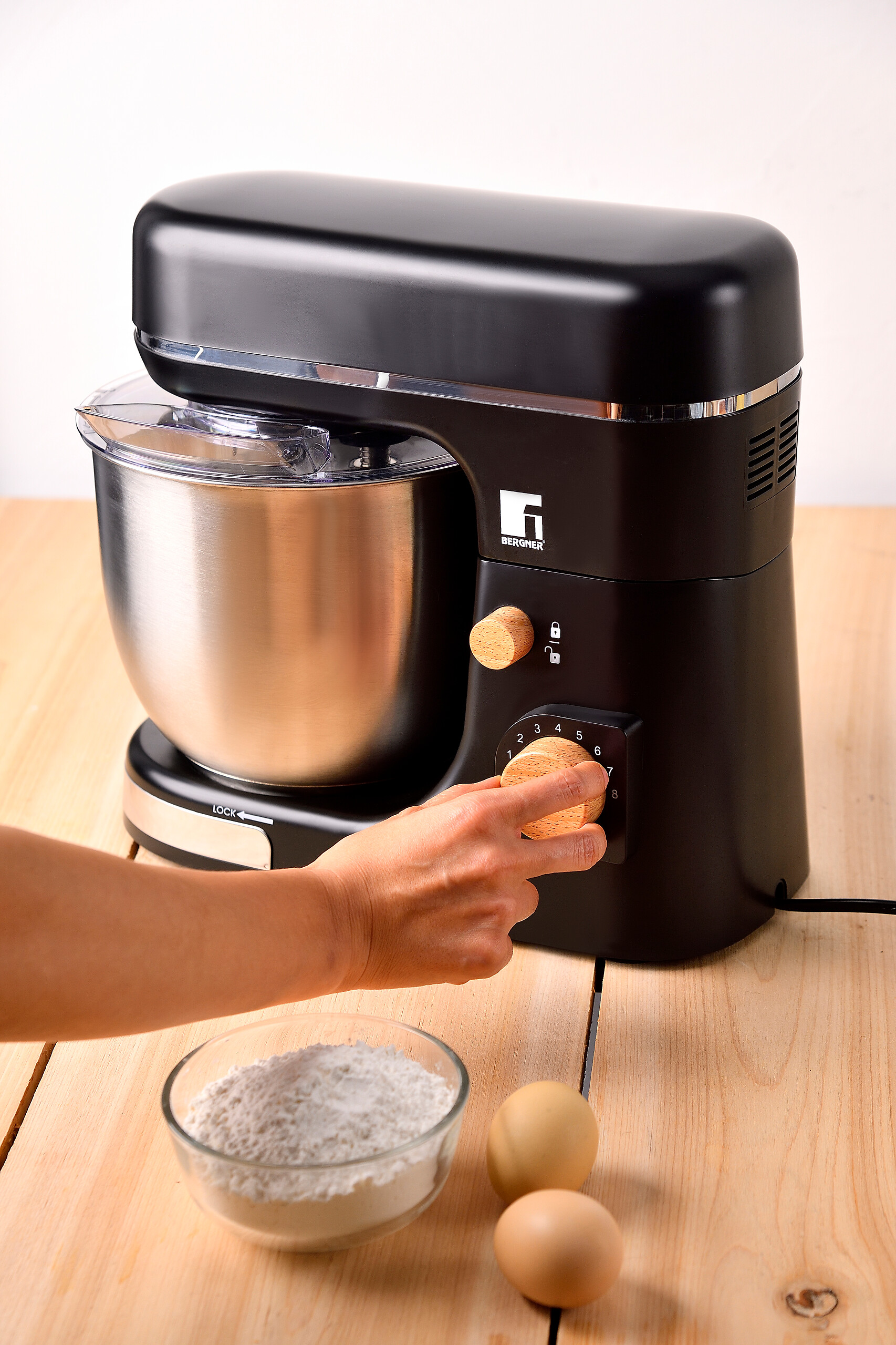 BERGNER Standmixer silber schwarz Edelstahl B/H/L: ca. 23x33,7x38 cm