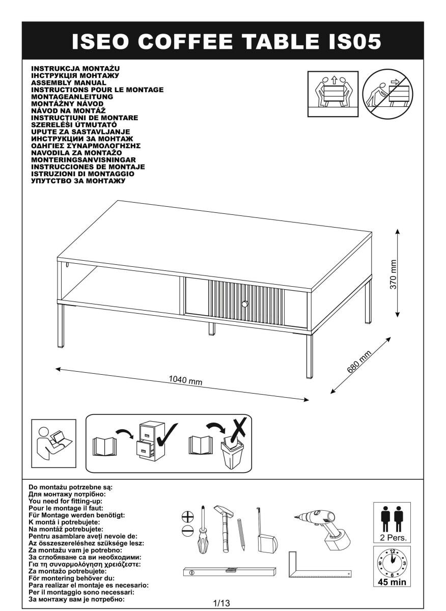WIPMEB Couchtisch ISEO Cashmere B/H/T: ca. 139,8x37x76,4 cm