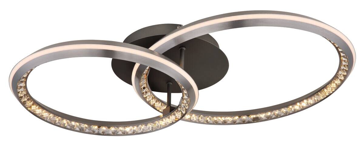 GLOBO LED-Deckenleuchte grau Metall Aluminium B/H/L: ca. 50x14,5x75 cm 1 Brennstellen