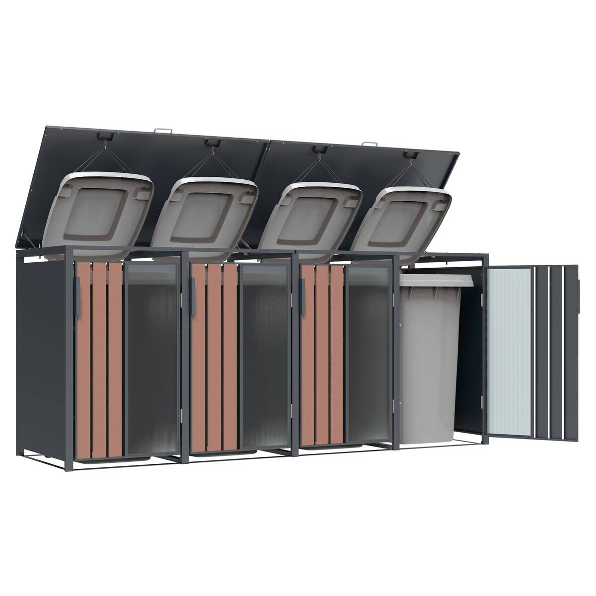 Westmann Mülltonnenbox Status anthrazit B/H/L: ca. 265x116x80 cm