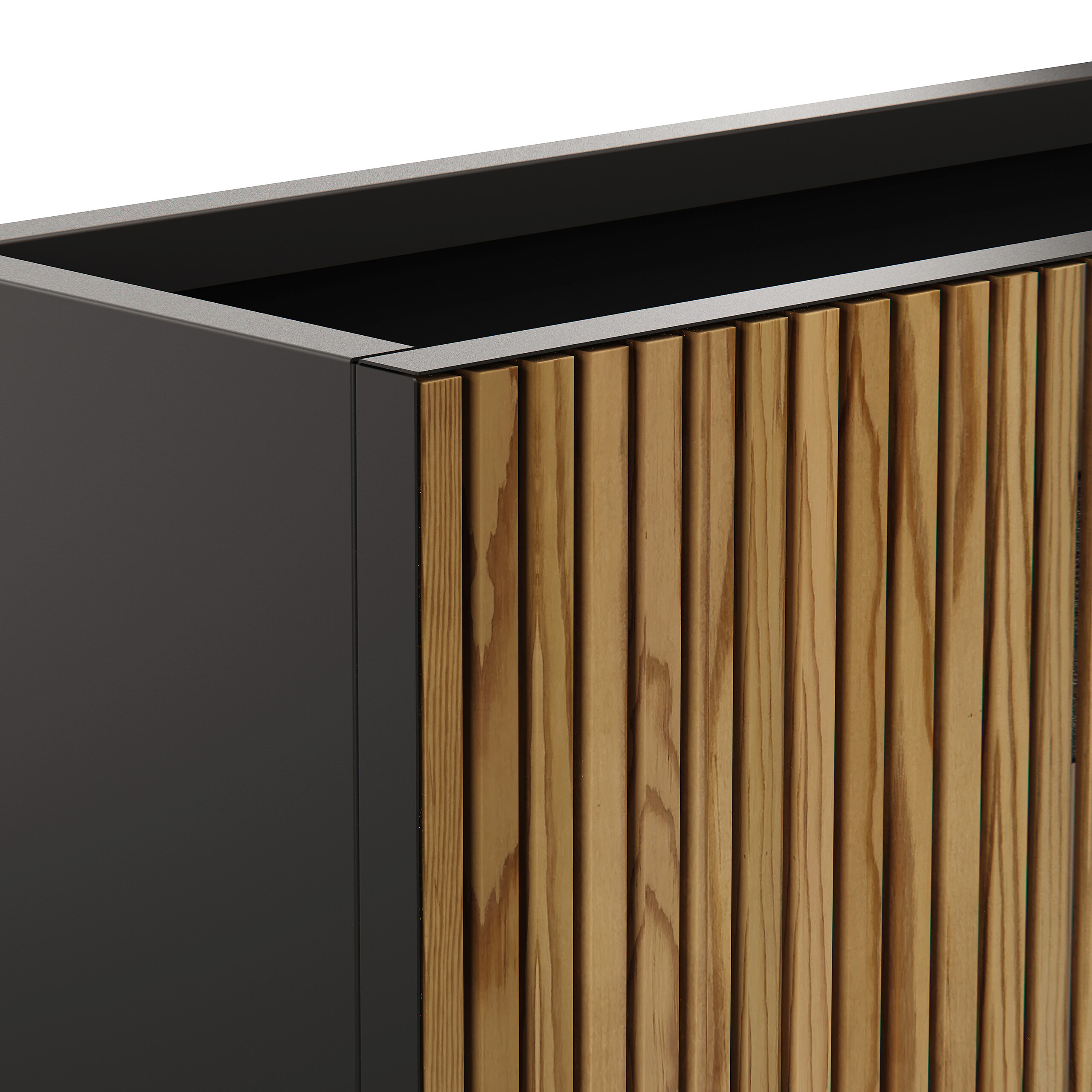 Herstera Garden Pflanzkübel Deco Planter schwarz Holz B/H/L: ca. 120x80x40 cm