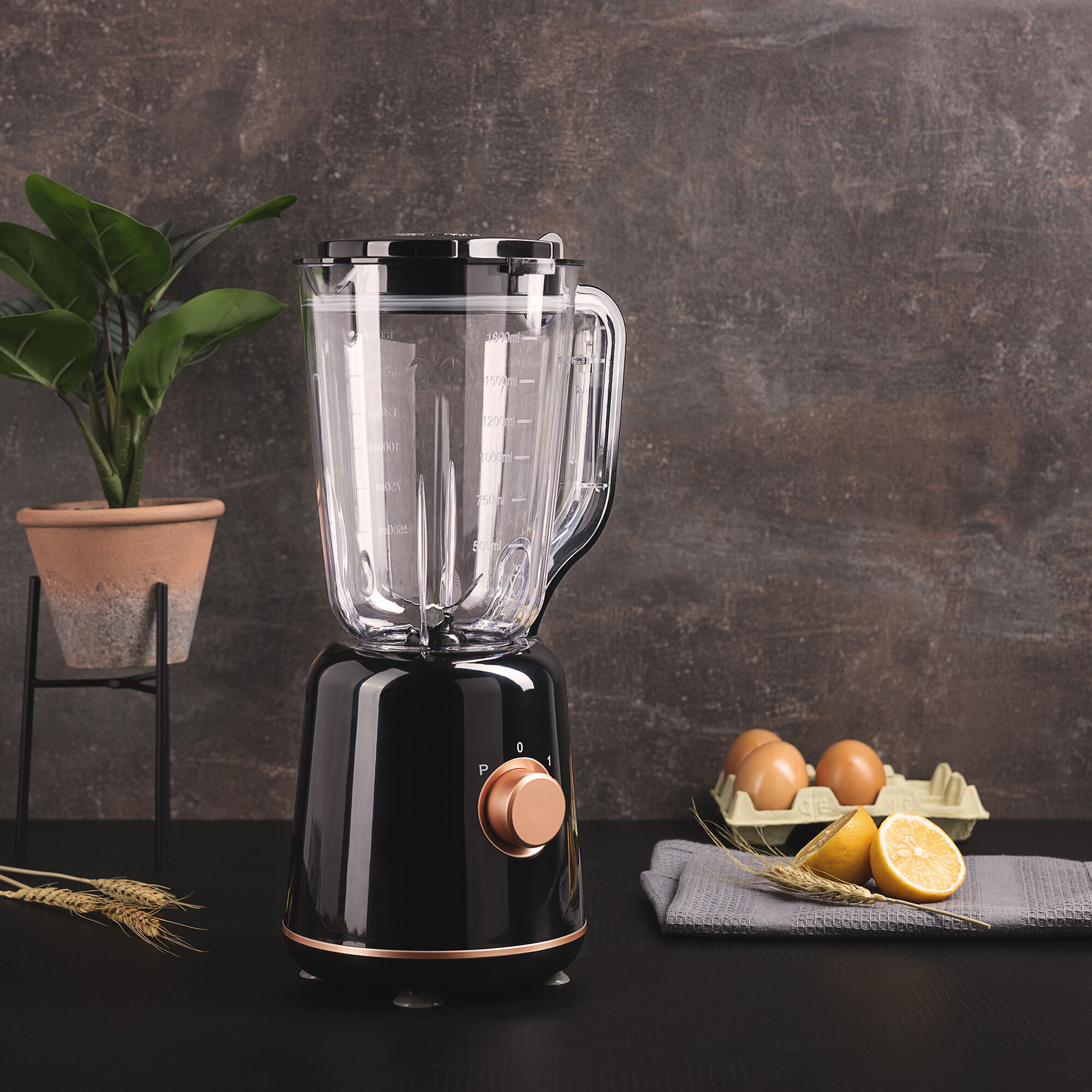 BERGNER Stabmixer schwarz Stahl Kunststoff B/H/L: ca. 18x40,5x20,5 cm