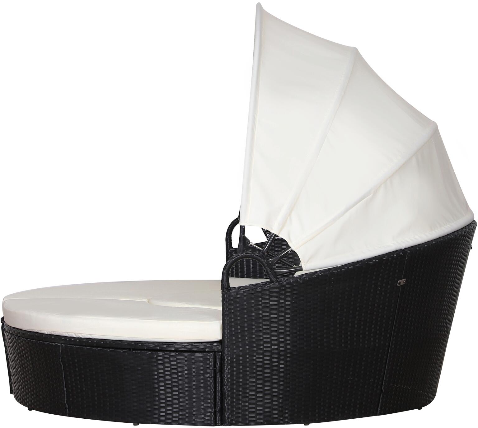 Outsunny Sonneninsel schwarz Polyrattan B/H/T: ca. 175x147x180 cm