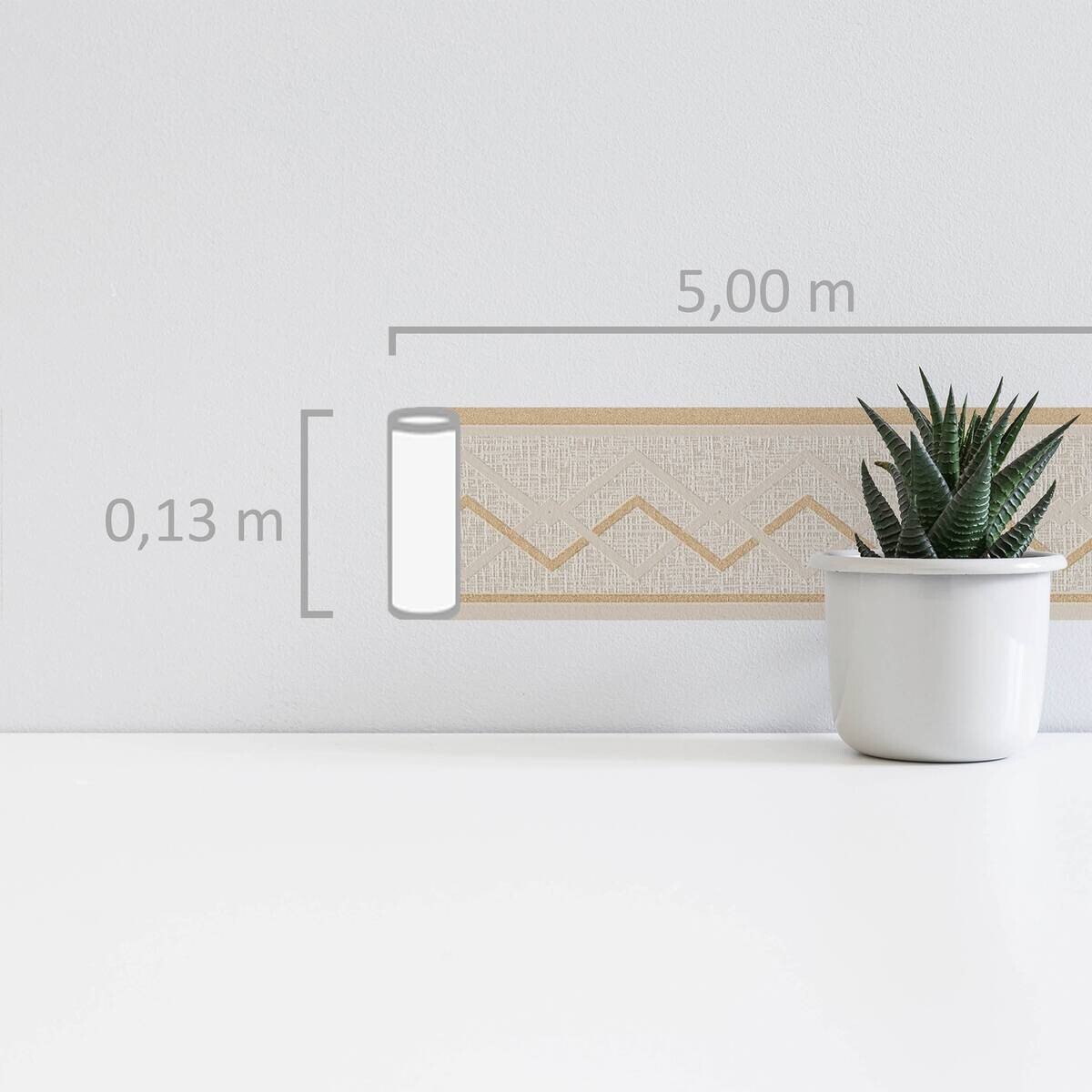 A.S.Creation Bordüre silber creme B/H/D: ca. 13x500x8 cm