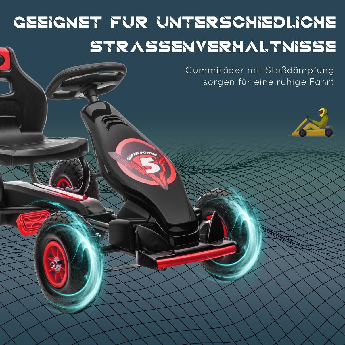 HOMCOM Kinder-Fahrzeug rot B/H/L: ca. 58x121x61 cm