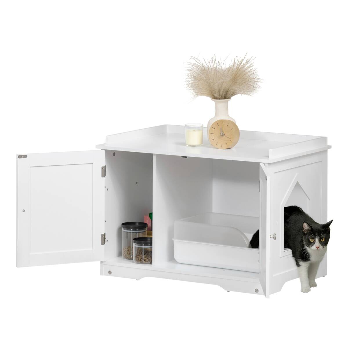 PawHut Katzen-Zubehör weiß Polypropylen B/H/L: ca. 48x86x52 cm