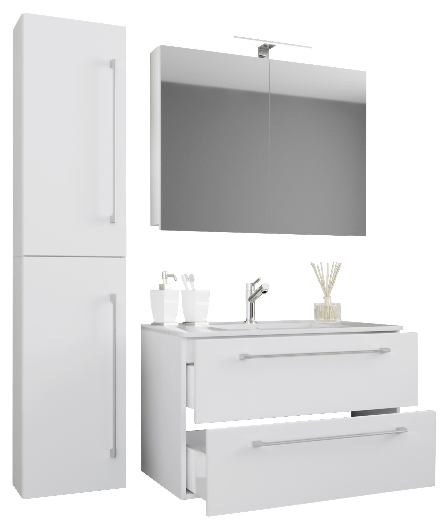 Waschplatz 4tlg-Badinos weiß B/H/T: ca. 81x52x46 cm