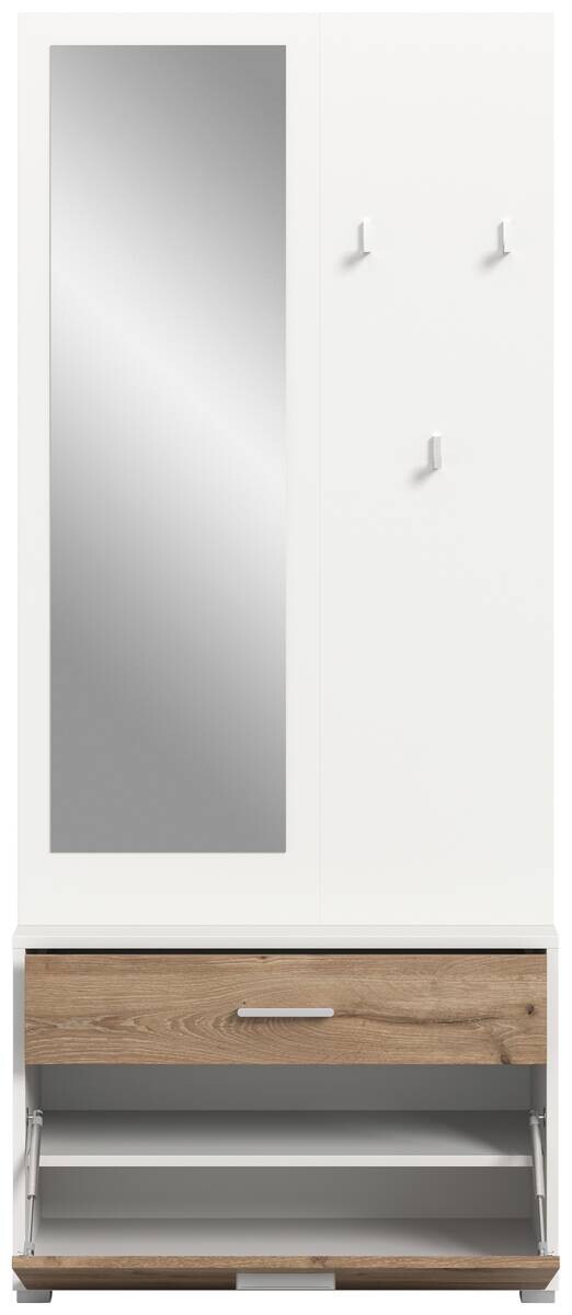 Garderobe POLO weiß Nox Oak Nachbildung B/H/T: ca. 80x190x38 cm