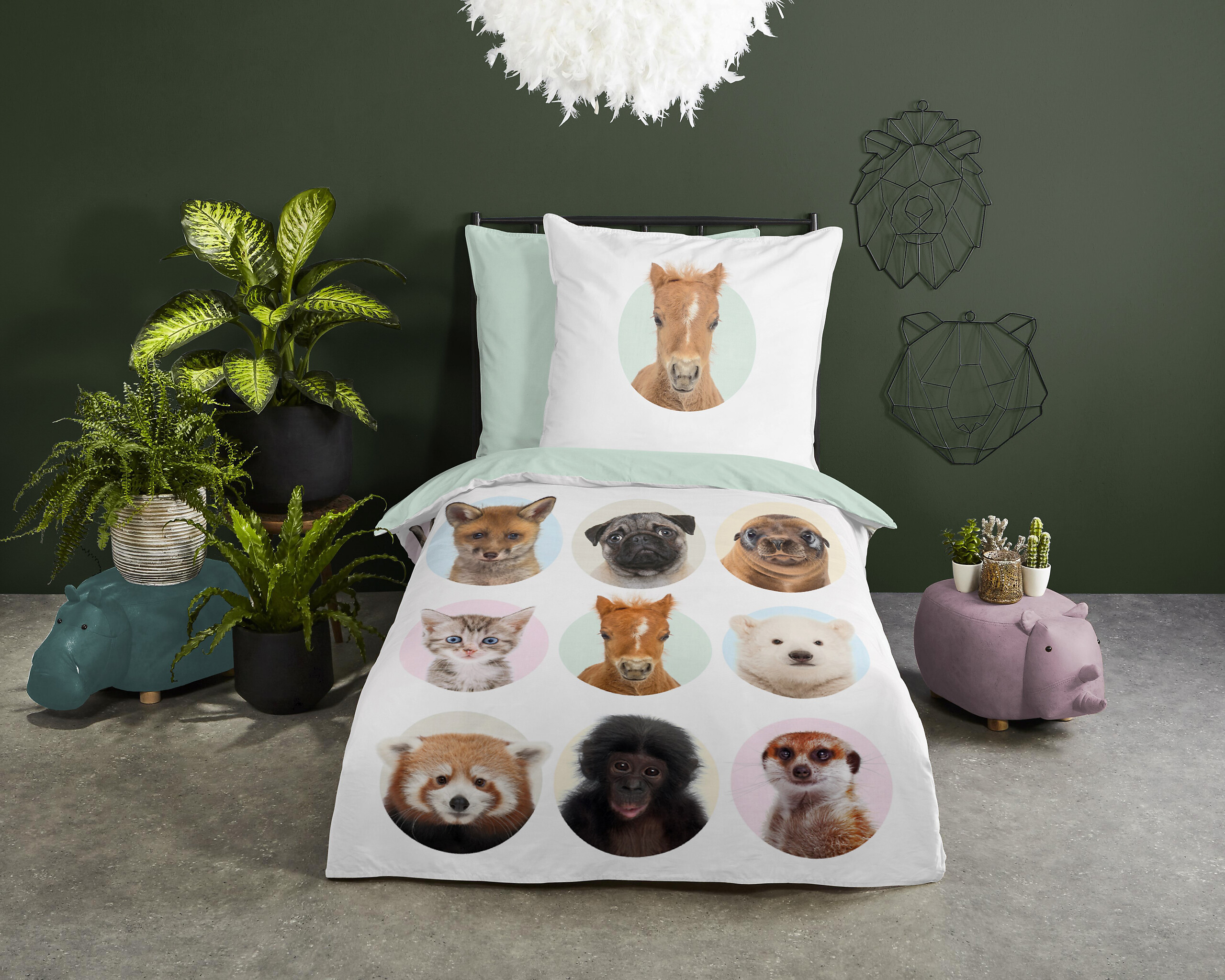 Baumwoll Bettwäsche Young Animals Renforce