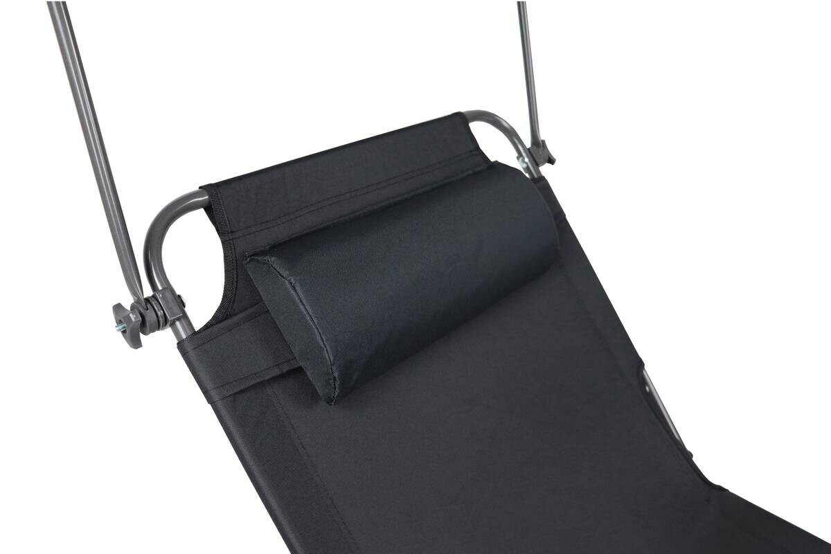 VCM Sonnenliege Bindox schwarz Textilene B/H/L: ca. 55x24x185 cm