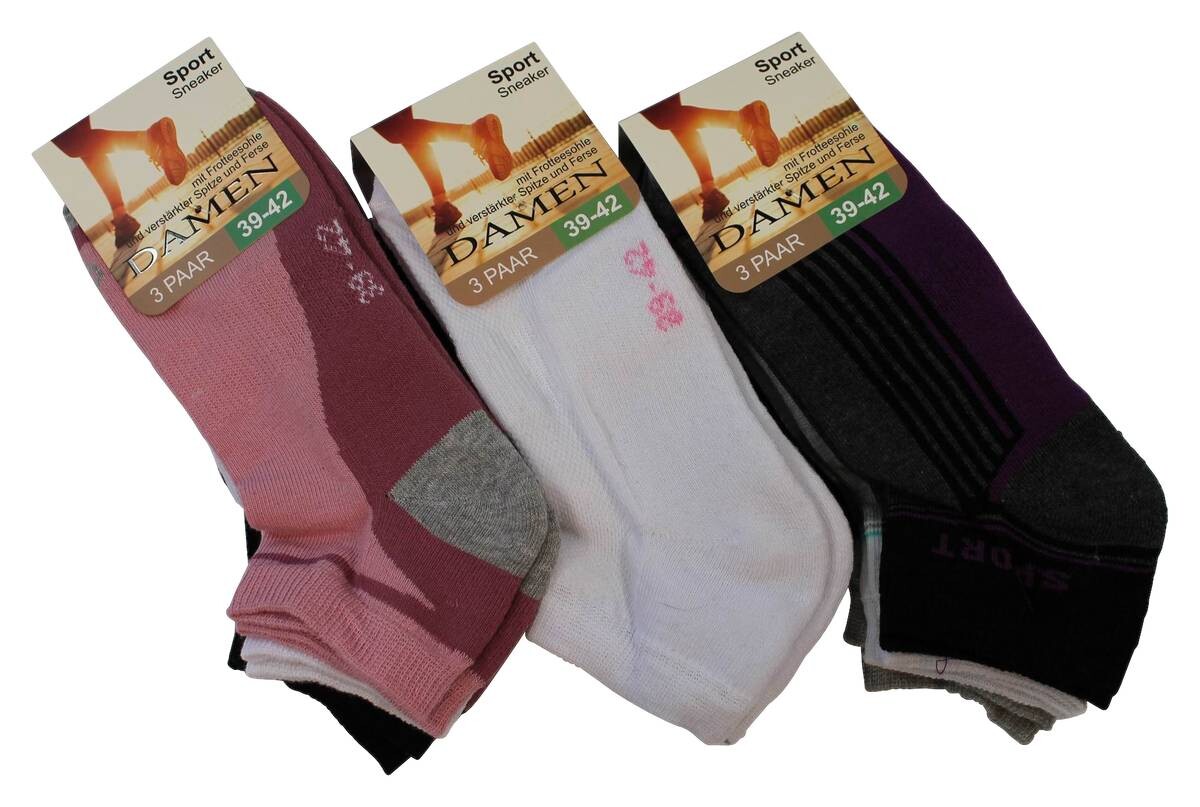 Damen-Socken sortiert 3 Packstücke Größe 39-42