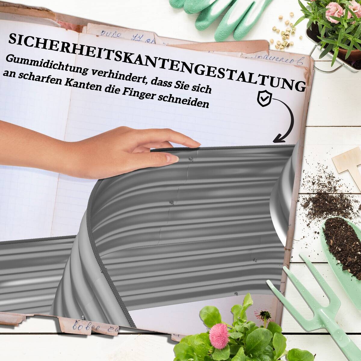 Outsunny Hochbeet silber Polypropylen B/H/L: ca. 109x158x82 cm