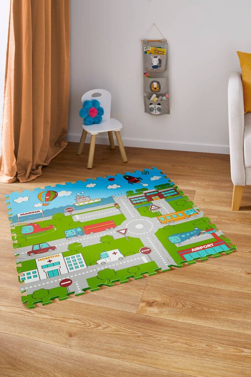 Puzzlematte Straßen bunt B/H/L: ca. 90x1x90 cm