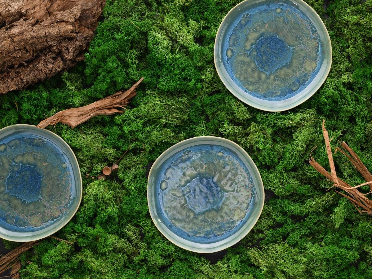 CreaTable Dessertteller Yuki multicolor Steinzeug D: ca. 22 cm