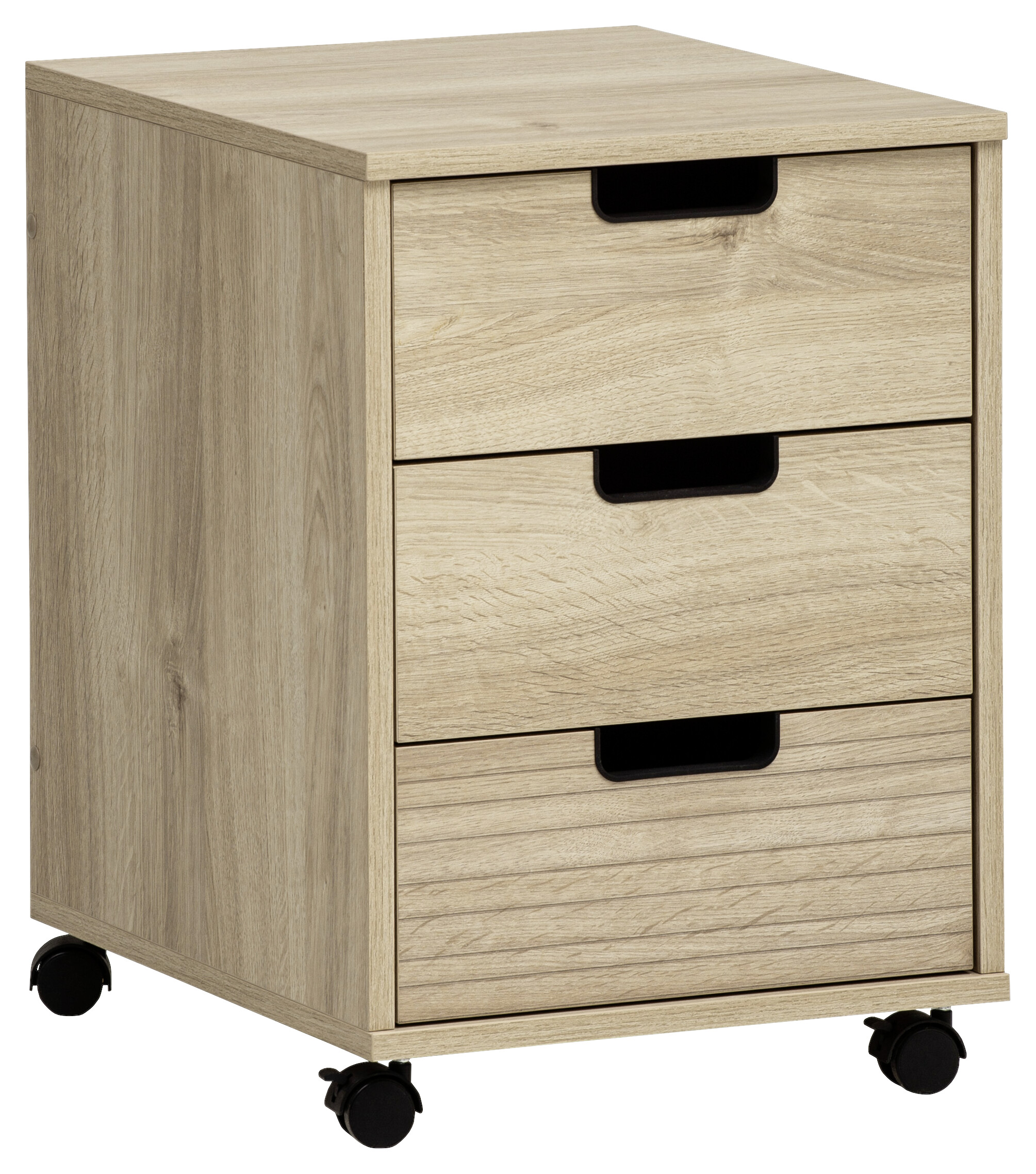 Rollcontainer Emmik Eiche Eiche weiß Nachbildung B/H/T: ca. 40,1x57x50 cm