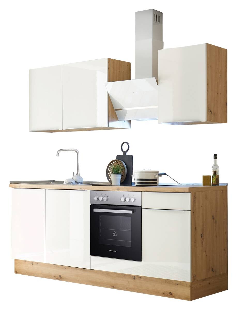 Respekta Küchenblock Marleen weiß Hochglanz B/H/T: ca. 220x211x60 cm