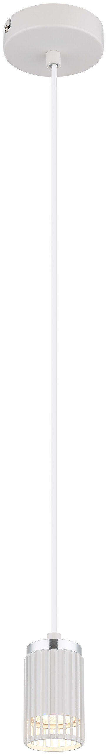 GLOBO Pendelleuchte weiß Metall Aluminium H/D: ca. 120x10 cm GU10 1 Brennstellen