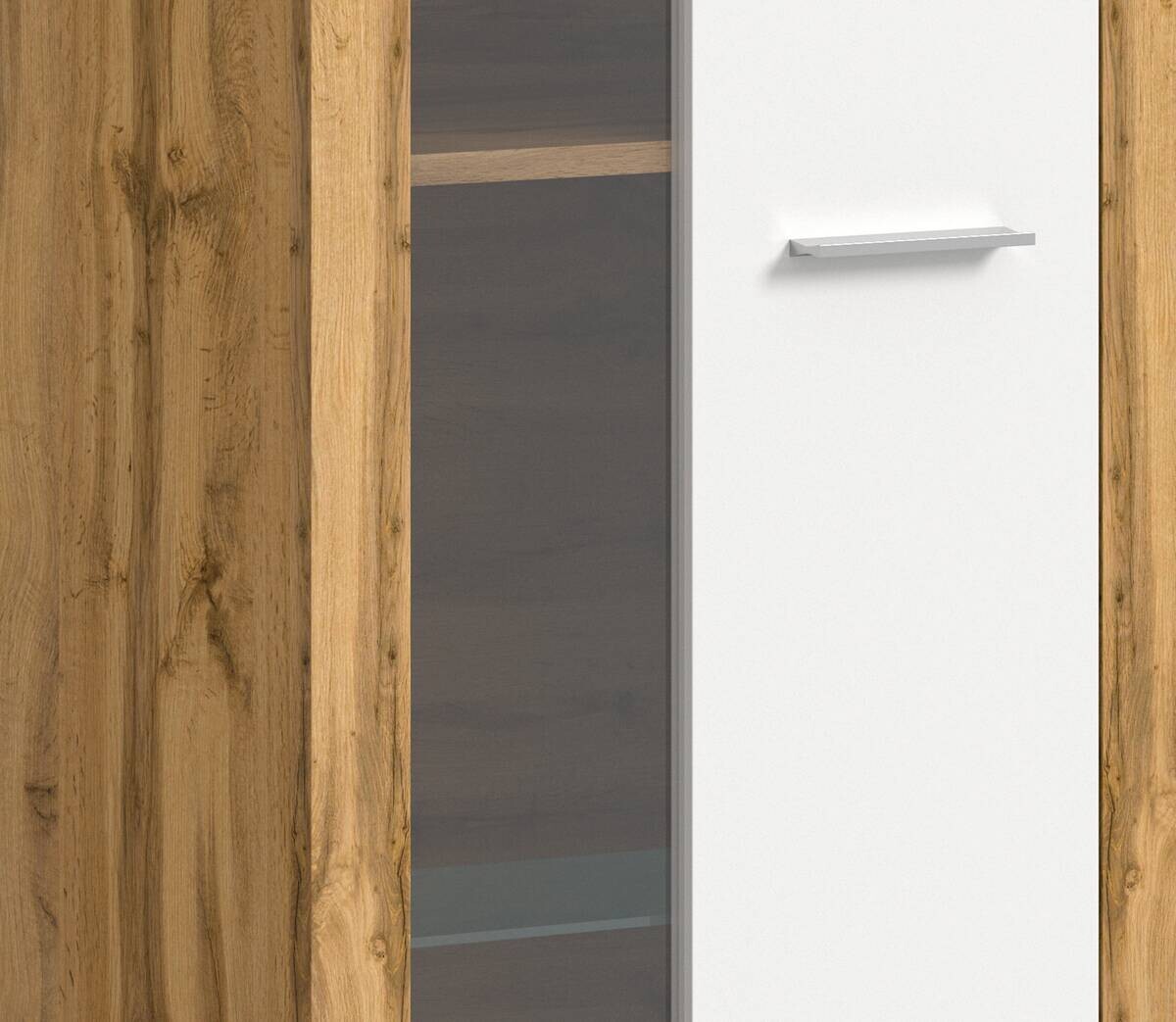 Wohnwand Jam Eiche Wotan Nachbildung weiß B/H/T: ca. 330x159x35 cm