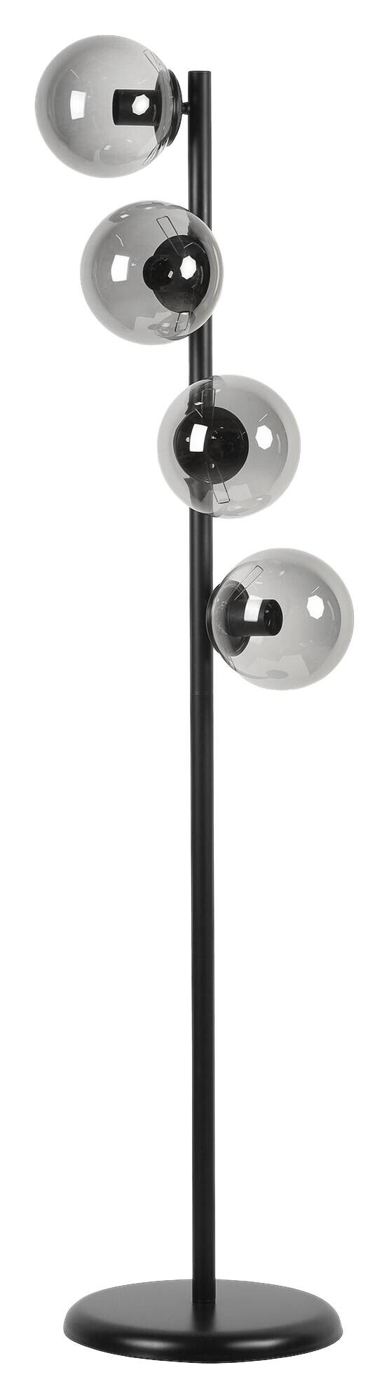 Opviq Stehleuchte schwarz Glas Metall B/H/L: ca. 30x137x30 cm E27 4 Brennstellen