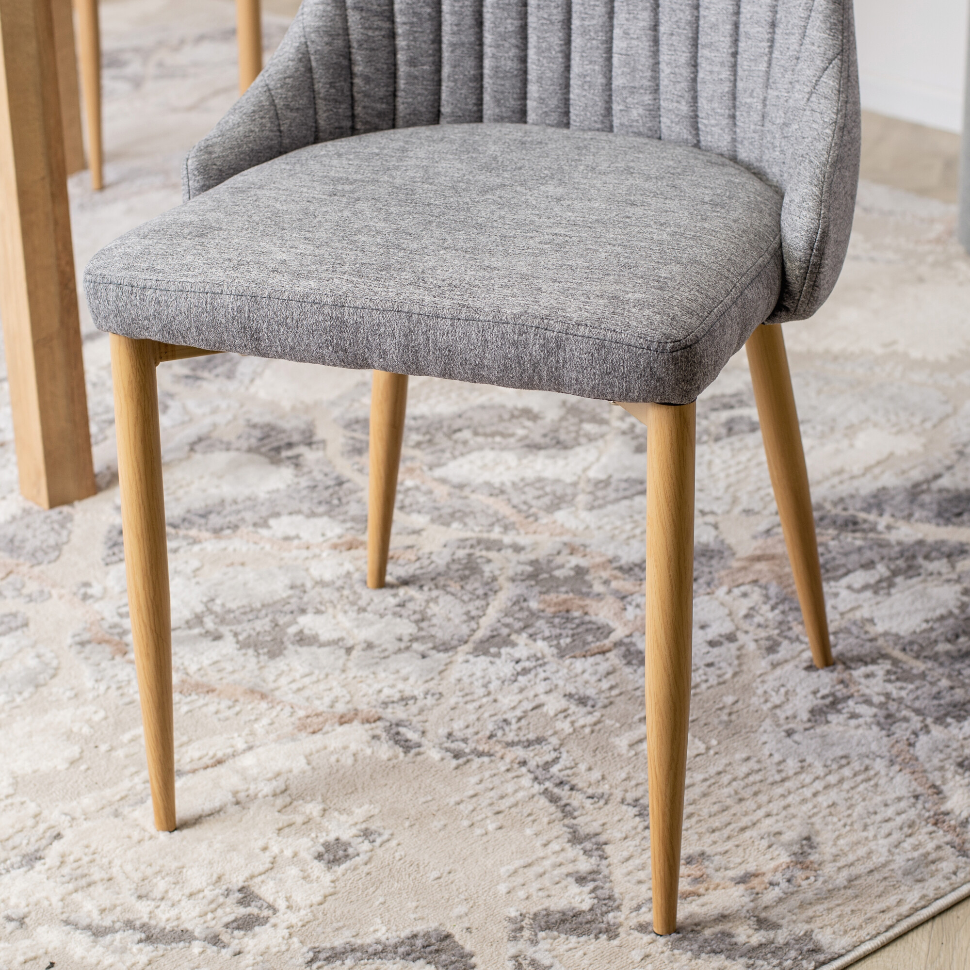 Stuhl TORINO grau Stoff B/H/T: ca. 53x91x58 cm