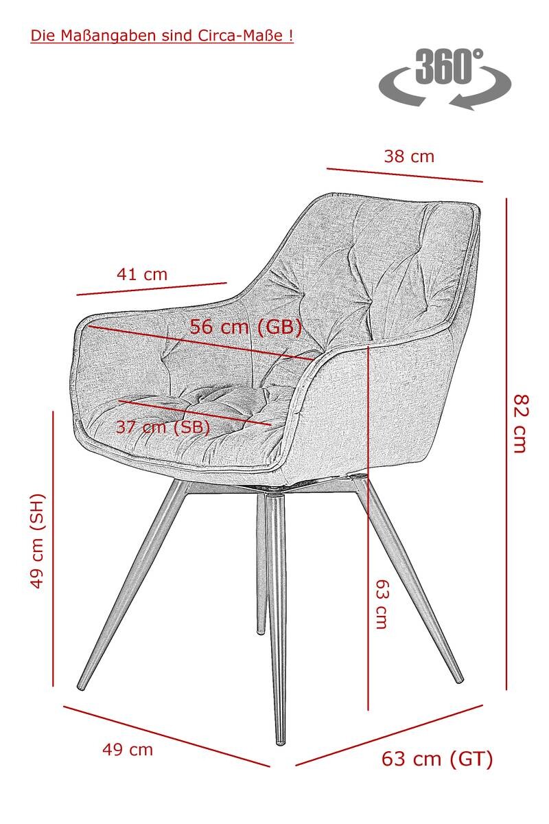 Hela Sessel FLORENTINA S anthrazit Velourstoff B/H/T: ca. 56x82x63 cm