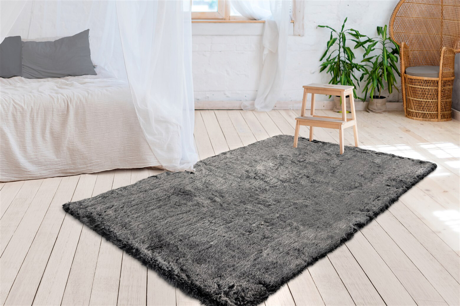 me gusta Hochflorteppich Tender 125 anthrazit B/H/L: ca. 120x5,2x170 cm