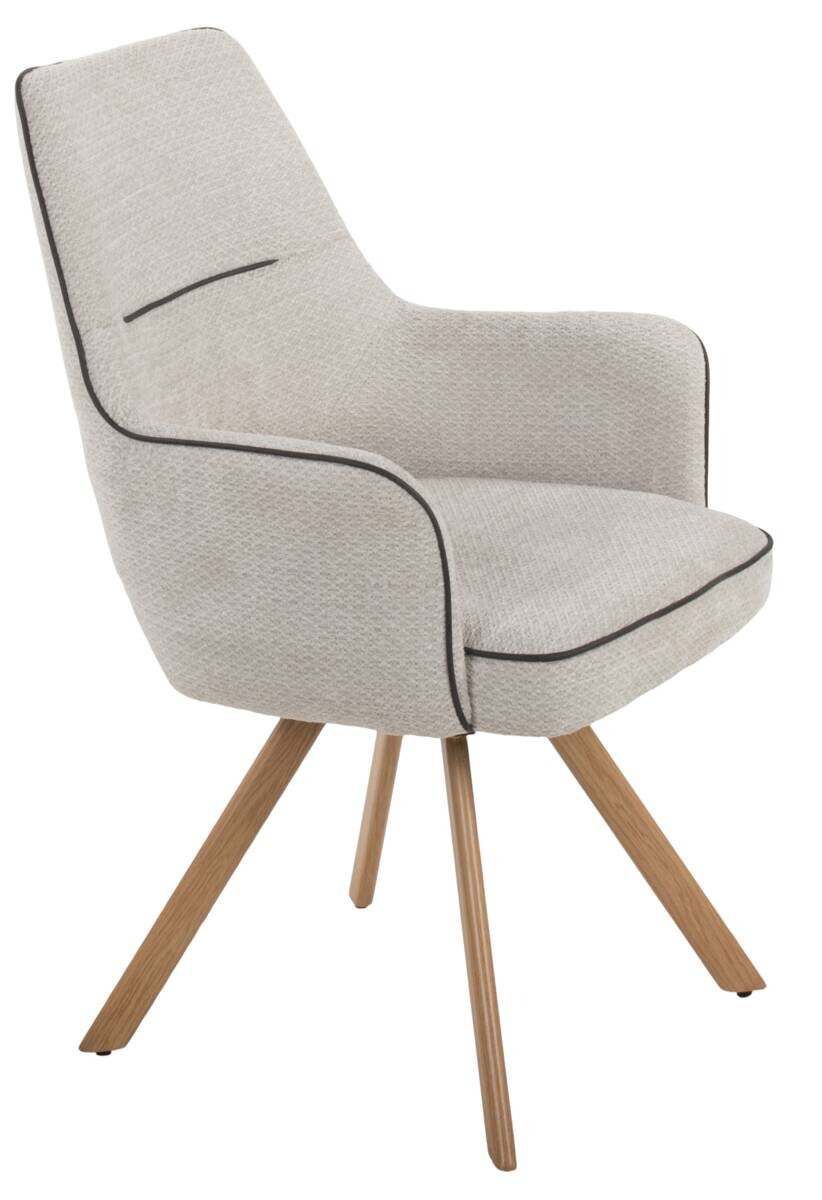 Stuhl Nila beige Webstoff B/H/T: ca. 62x90x62 cm