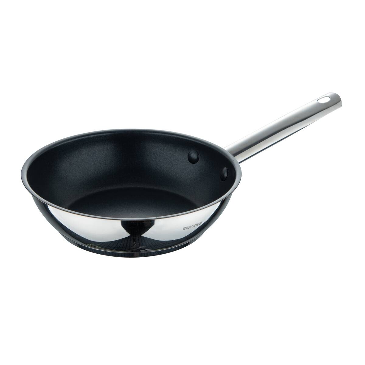 BERGNER Frypan-Set GOURMET silber Edelstahl B/H/L: ca. 26,5x16,3x48 cm