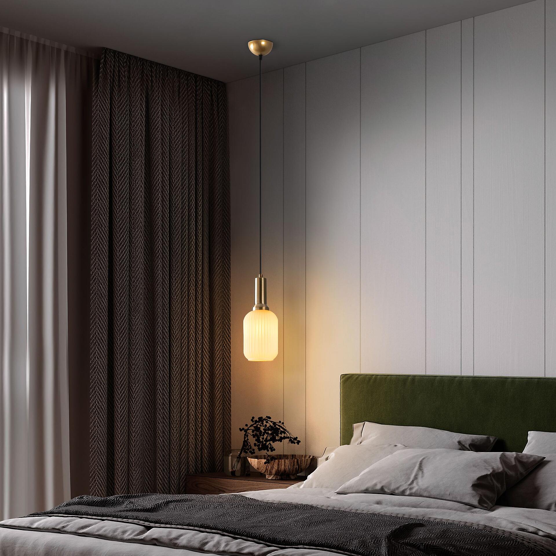 Opviq Pendelleuchte Asker-15191 gold Glas Metall B/H/T/L/D: ca. 13x118x13x13x13 cm E27 1 Brennstellen