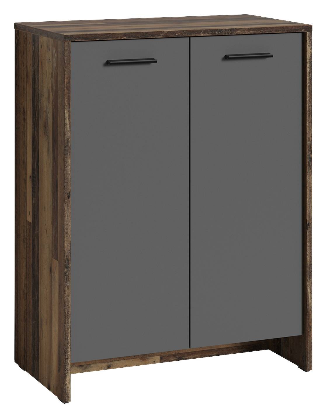 Schuhkommode BEN Eiche Old Wood Nachbildung anthrazit B/H/T: ca. 63x83x35 cm