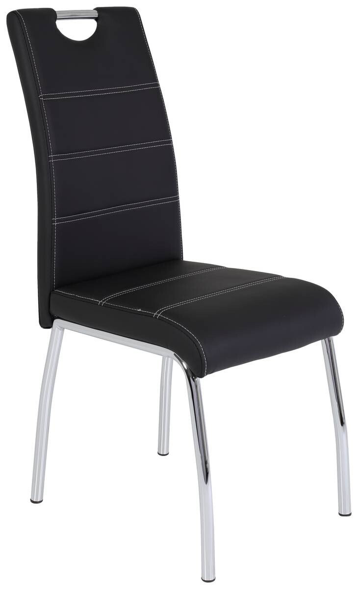 Stuhl Susi 4er Set schwarz Kunstleder B/H/T: ca. 44x98x61 cm